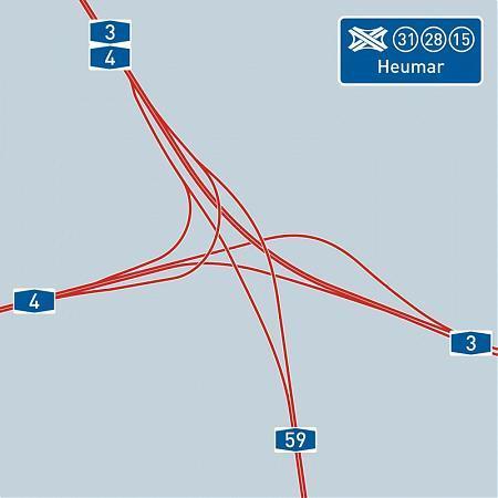 Autobahndreieck Heumarer Dreieck A 3 (28) / A 4 (15) - Köln