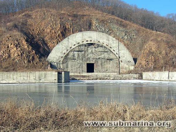 Entrance to former Soviet underground submarine base