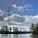 Dawna napowietrzna linia energetyczna rozpięta nad Odrą in Szczecin city