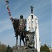 Памятник монаху-воину Александру Пересвету и сказителю Бояну в городе Брянск