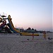 Вышка с надувными водяными горками в городе Затока