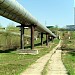 Трубопроводный мост теплотрассы через Бирюлёвский лесопарк в городе Москва
