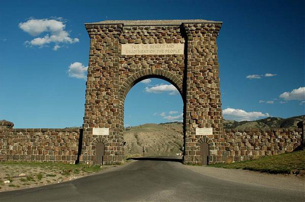 The Roosevelt Arch North Entrance To Yellowstone National Park