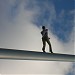 Borofsky's Man walking to the sky in Kassel city