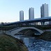 Пешеходный мост через протоку в городе Москва