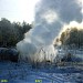 Открытый участок трубопровода теплотрассы в городе Москва
