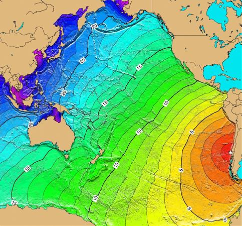 Earthquake epicenter map of the world
