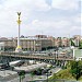 Pedesterian bridge over Heroiv Nebesnoi Sotni Alley in Kyiv city