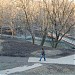 Висячий пешеходный Чёрный мост через реку Сетунь в городе Москва