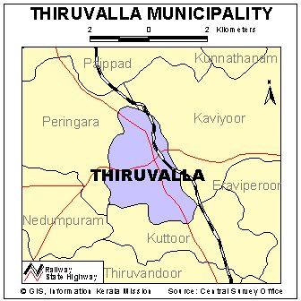 Thiruvalla In Kerala Map Thiruvalla