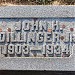 Gravesite of John Dillinger in Indianapolis, Indiana city