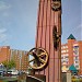 Неработающий фонтан-стела в городе Дмитров