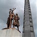 A statue of a worker, a peasant woman and a 