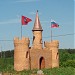 Снесённый декоративный замок на въезде в Южное Бутово