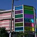 Colorful glass structure in Tirana city