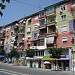 Painted building by the Ring Road in Tirana city