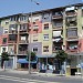 Painted building by the Ring Road in Tirana city