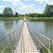 Пешеходный подвесной мост в городе Бологое