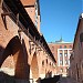 Reconstructed fragment of the city wall and Ramer tower on Torņa street