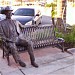 Joel McCrea's Lifesize Bronze stature on bench landmark 