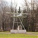 Model of Farman airplane as memorial in honor of the 100th anniversary of the first Russian military airfield