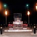 Обелиск и вечный огонь в честь Победы в городе Байконур