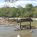 Restos da ponte sobre o Rio Aguapei na Guararapes city