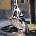 Dragon statue in front of the castle Kiscelli in Budapest city