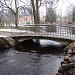 Footbridge across Mārupīte river in Riga city