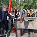 Обелиск и вечный огонь в честь Победы в городе Байконур