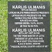 Памятник Карлису Улманису в городе Рига