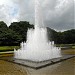 Pool with a fountain in Tokyo city