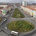 Разворотный круг на перекрёстке улиц Красноярской, Орджоникидзе, Комсомольской в городе Норильск