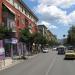 Painted building by Durrësi Street in Tirana city