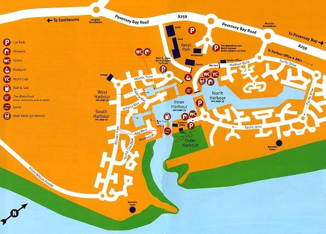 Map Of Sovereign Harbour Eastbourne Eastbourne Sovereign Harbour - Eastbourne