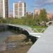 Puente oblicuo (peatonal) en la ciudad de Madrid