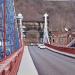 Wheeling Suspension Bridge in Wheeling, West Virginia city