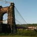 Wheeling Suspension Bridge in Wheeling, West Virginia city