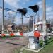 Железнодорожный переезд в Ковельском парке в городе Коростень
