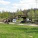 Демонтированный пешеходный мост через реку Яузу в городе Москва