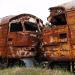 abandoned train coupes and trailers