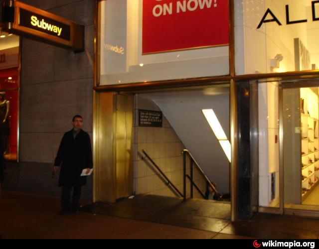 47th 50th Street/Rockefeller Center Subway Station Entrance (B,D,F,M) New York City, New York