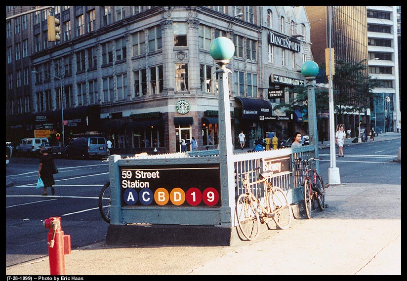 59th Street – Columbus Circle Subway Station Entrance (1,2,A,B,C,D ...