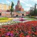 Цветник в Александровском саду в городе Москва