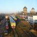 Footbridge across railway yard