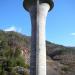 Water intake tower with morning glory spillway on Plovdivtsi dam