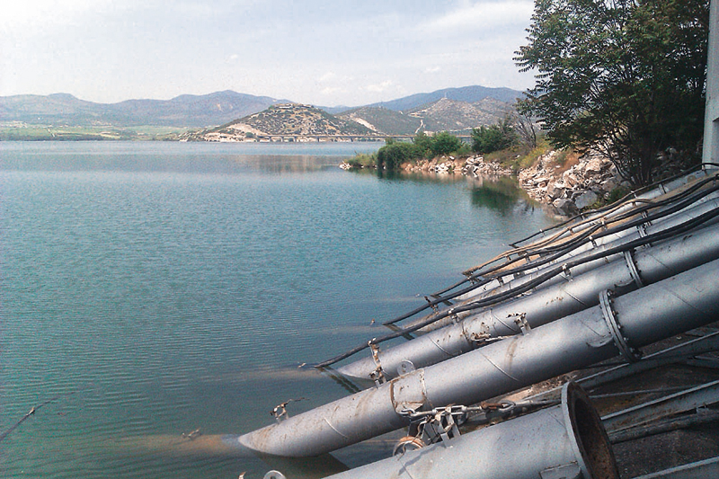 Artificial Lake of Polyfyto (Haliacmon River) reservoir