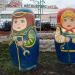 Sculptures of car mechanic matrioshka