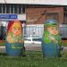 Sculptures of car mechanic matrioshka