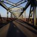 Old bridge across the Ob river